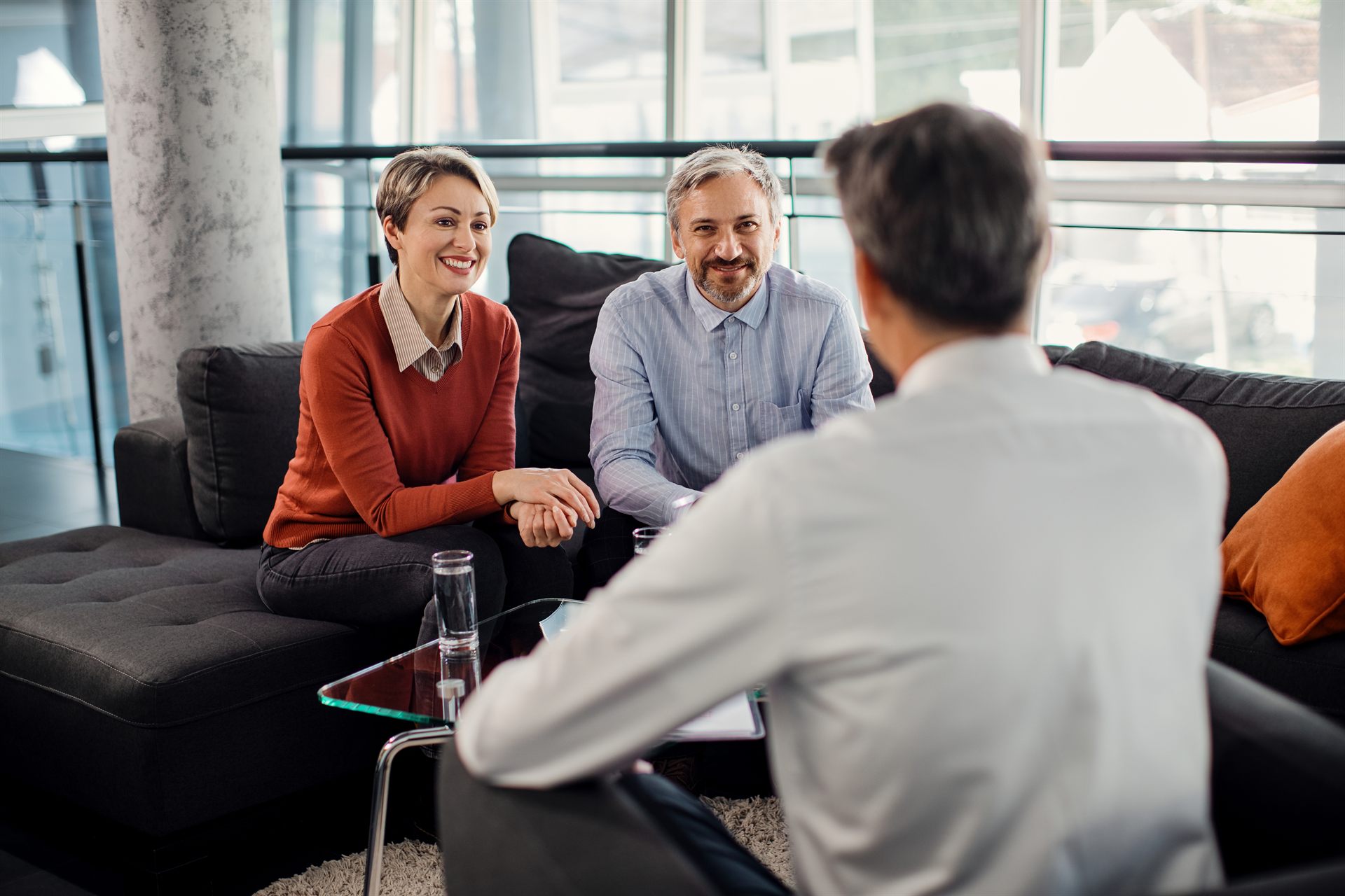 Couple meeting with an advisor to map their next step