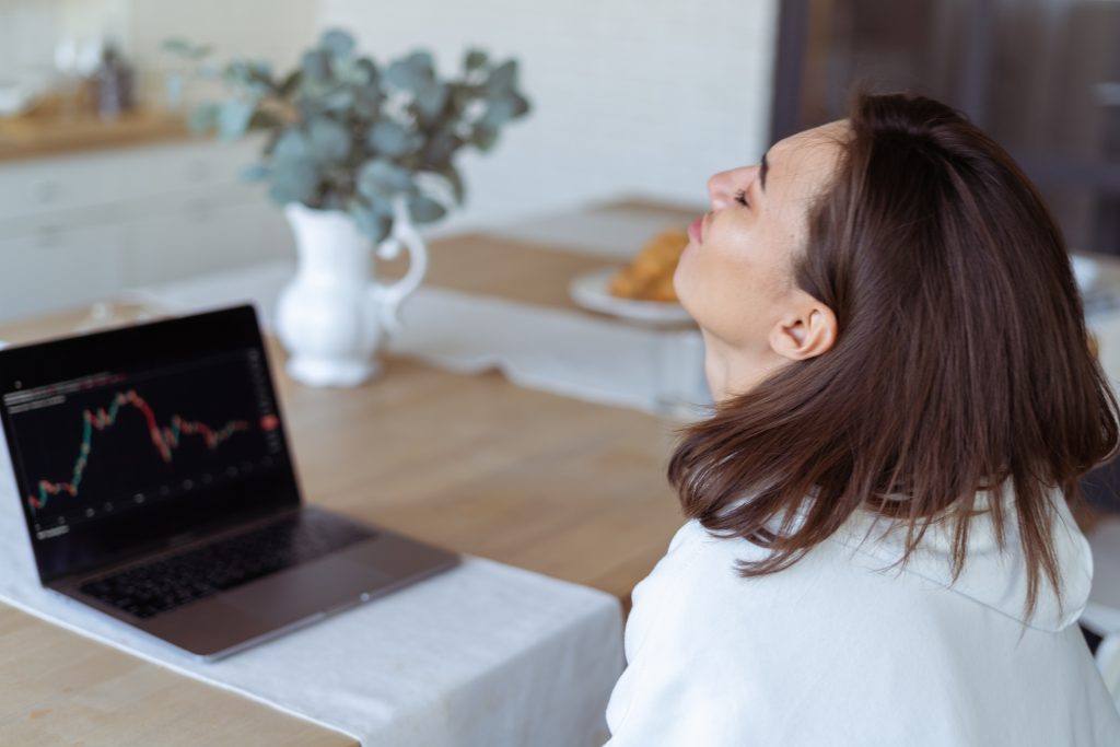 Woman using a laptop